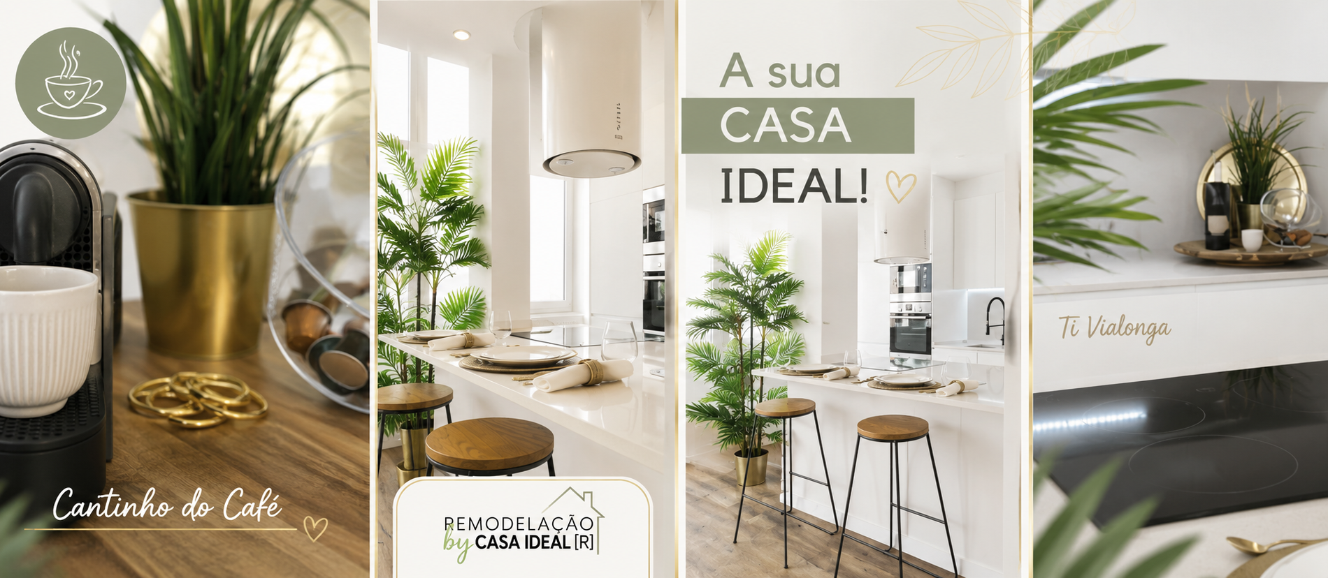 A sua Casa Ideal — Casa da Ilha, T1 Vialonga, cozinha e cantinho do café