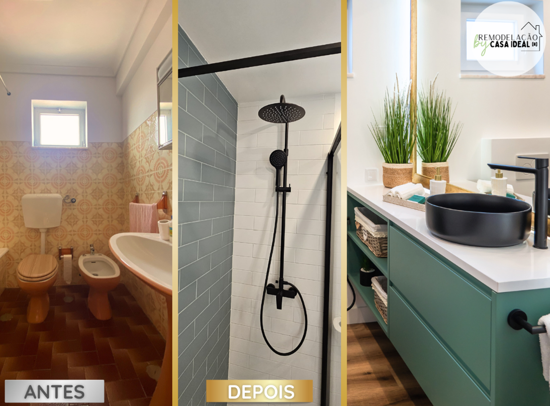 Casa de Cascais: antes e depois da casa de banho
