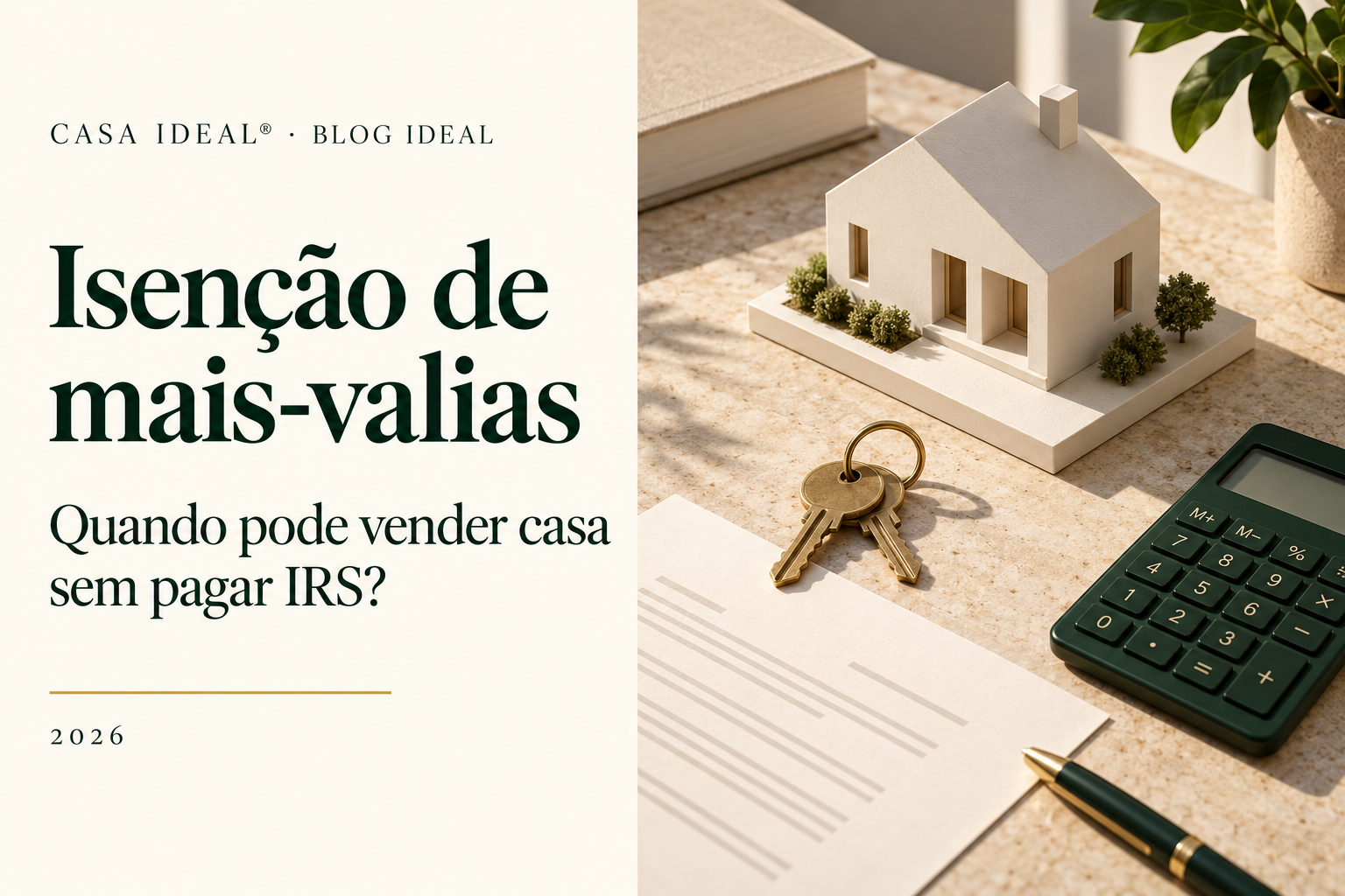 Isenção de mais-valias: quando pode vender casa sem pagar IRS?